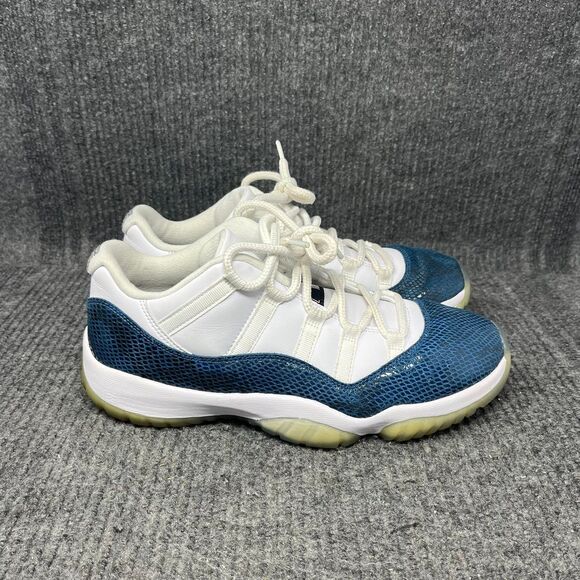 Nike Air Jordan 11 Retro Low Snakeskin Navy Blue White Mens 9.5 CD6846-102